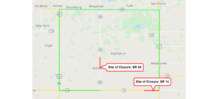 Thumbnail for the post titled: State Road 14 to be closed August 17 – late September 2020 for small structure replacement